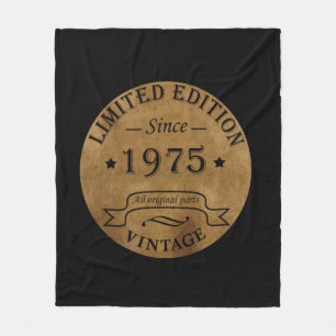 Born in 1975 vintage birthday gift fleece blanket
