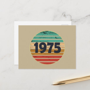 Born in 1975 vintage birthday gift holiday postcard