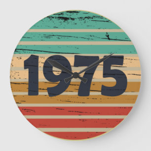 Born in 1975 vintage birthday gift large clock