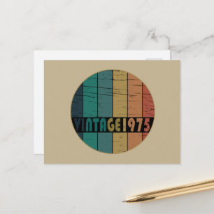 Born in 1975 vintage birthday holiday postcard