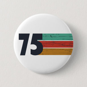 Born in 1975 vintage birthday party 6 cm round badge