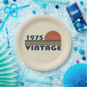 Born in 1975 vintage birthday party paper plate