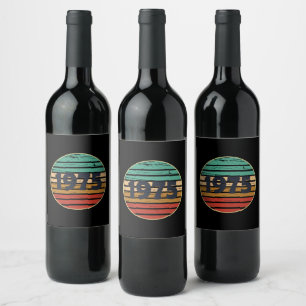 Born in 1975 vintage birthday party wine label