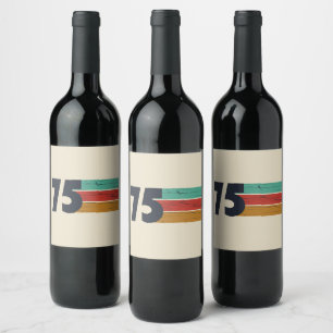Born in 1975 vintage birthday party wine label