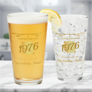 Born in 1976 50th birthday party drinks beer glass