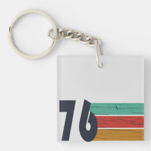 Born in 1976 vintage 50th birthday gift key ring