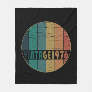 Born in 1976 vintage birthday fleece blanket