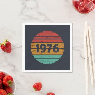 Born in 1976 vintage birthday  napkin