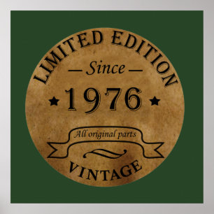 Born in 1976 vintage birthday poster