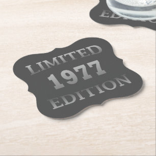 Born in 1977 birthday limited edition paper coaster