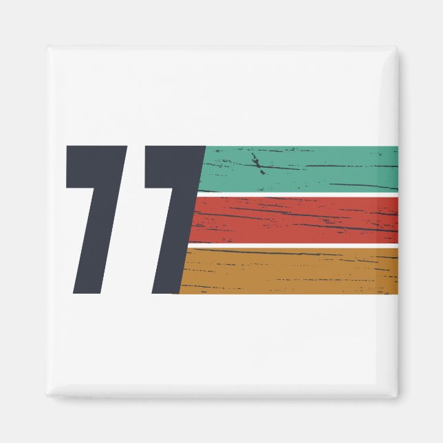 Born in 1977 vintage birthday gift magnet (Front)