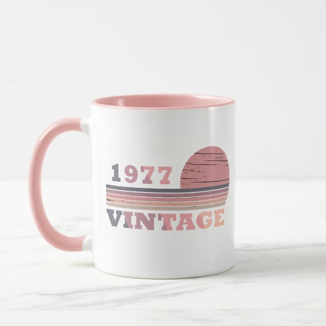 born in 1977 vintage birthday gift mug (Left)