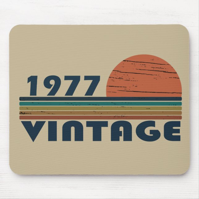 Born in 1977 vintage birthday mouse pad (Front)