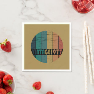 Born in 1977 vintage birthday napkin