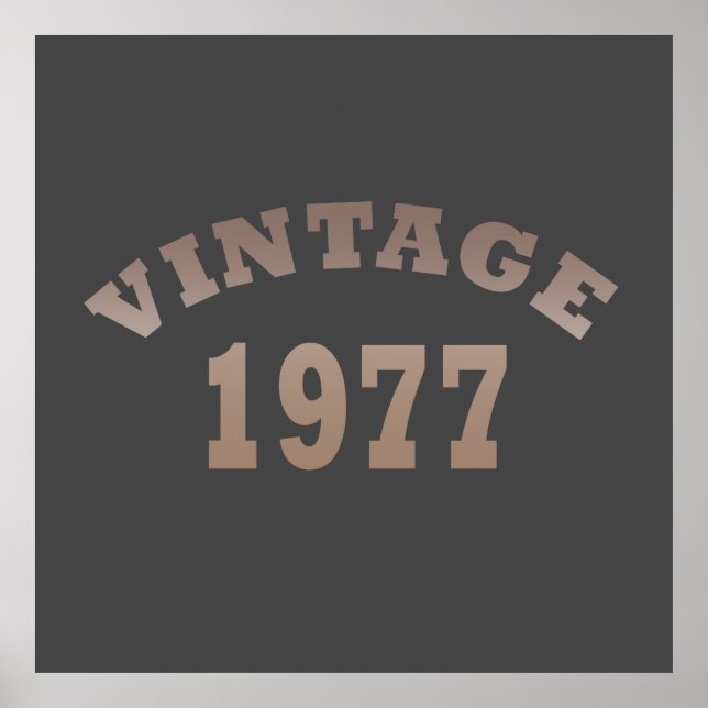 Born in 1977 vintage birthday poster (Front)