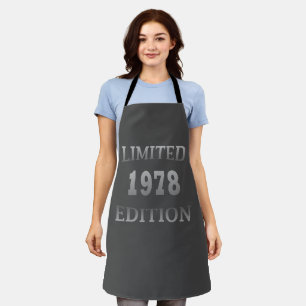 Born in 1978 elegant modern birthday gift apron