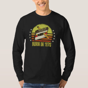 Born in 1978 Retro Vintage Cassette Tape Pencil Re T-Shirt