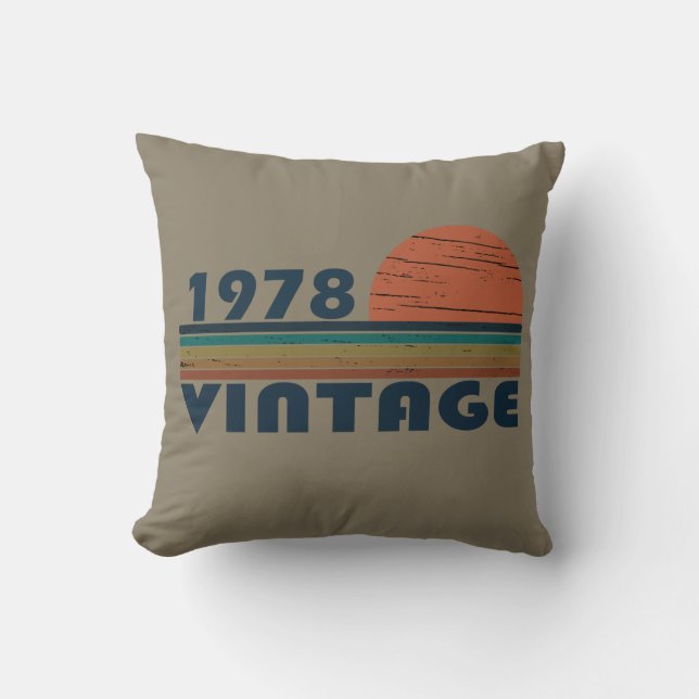 Born in 1978 vintage birthday gift cushion (Front)