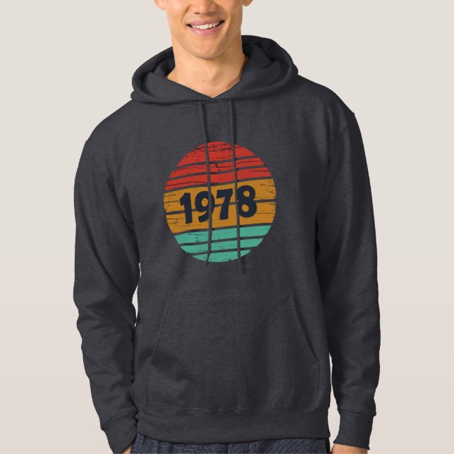 Born in 1978 vintage birthday gift hoodie (Front)