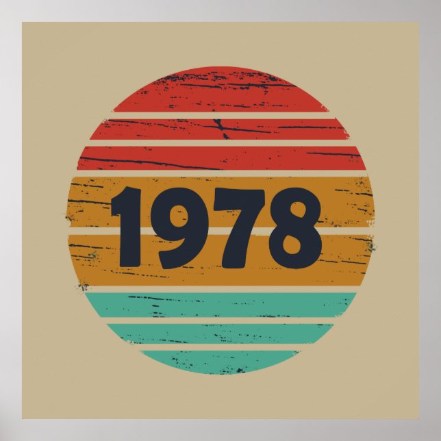 Born in 1978 vintage birthday gift poster (Front)