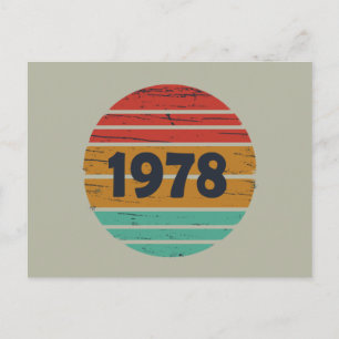 Born in 1978 vintage birthday holiday postcard