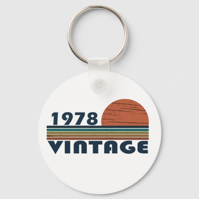 Born in 1978 vintage birthday key ring (Front)