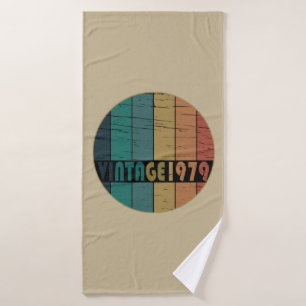 Born in 1979 Vintage Birthday Gift Bath Towel
