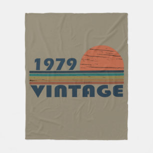 Born in 1979 vintage birthday gift fleece blanket