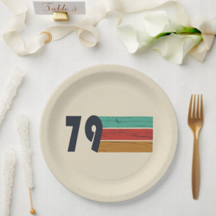 Born in 1979 vintage birthday gift paper plate