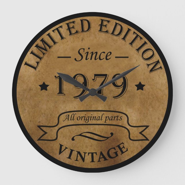 Born in 1979 vintage birthday large clock (Front)
