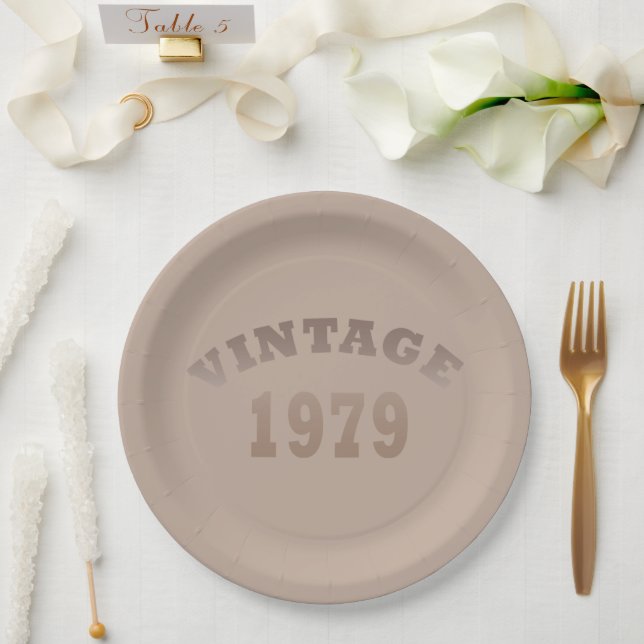 Born in 1979 vintage birthday paper plate (Wedding)