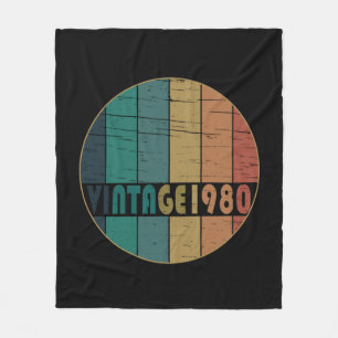 Born in 1980 elegant vintage birthday gift fleece blanket