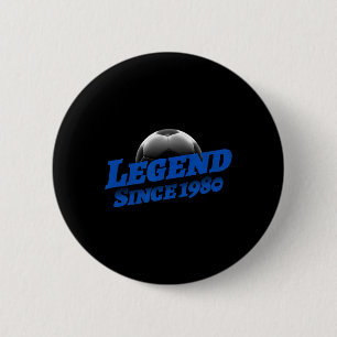 Born In 1980 Soccer Fan Birthday Legendary Legend 6 Cm Round Badge