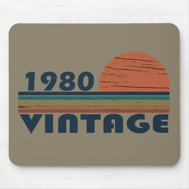 Born in 1980 sunset classic mouse pad (Front)