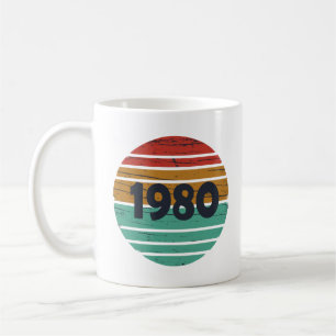 Born in 1980 vintage birthday gift coffee mug