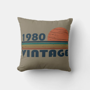Born in 1980 vintage birthday gift cushion