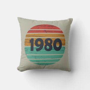 Born in 1980 vintage birthday gift cushion