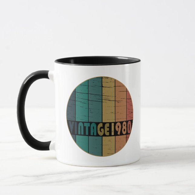 Born in 1980 vintage birthday mug (Left)