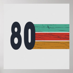 born in 1980 vintage birthday poster