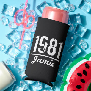 Born in 1981 40th Birthday Personalised Seltzer Can Cooler