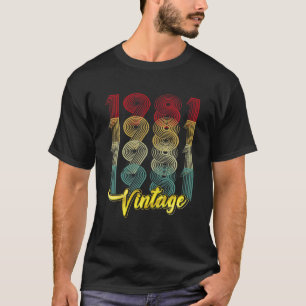 Born In 1981 Vintage 40th Birthday Distressed 40 Y T-Shirt