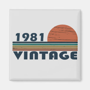 Born in 1981 vintage birthday gift magnet
