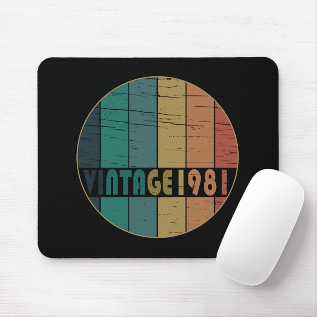Born in 1981 vintage birthday mouse pad (With Mouse)