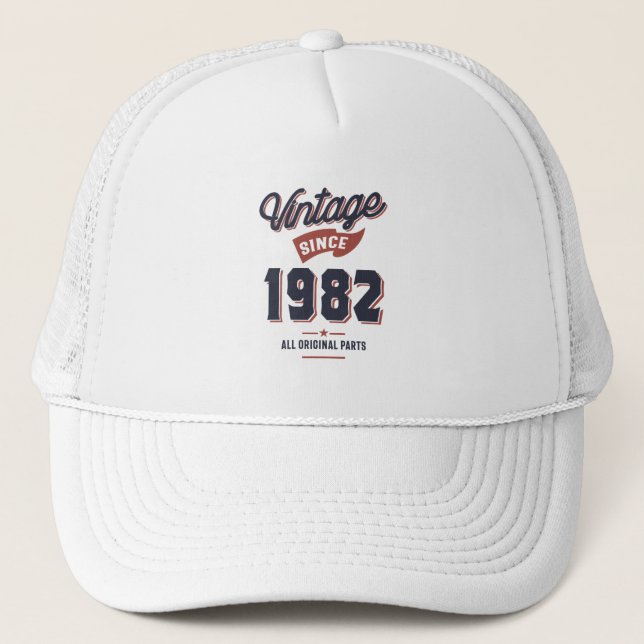 Born in 1982 Birthday Trucker Hat (Front)