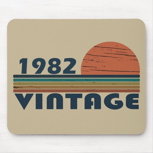 Born in 1982 classic sunset birthday mouse pad (Front)