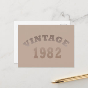 Born in 1982 elegant modern vintage birthday holiday postcard