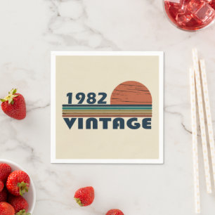Born in 1982 vintage birthday napkin