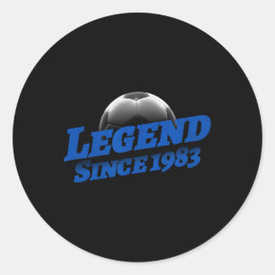 Born In 1983 Soccer Fan Birthday Legendary Legend Classic Round Sticker