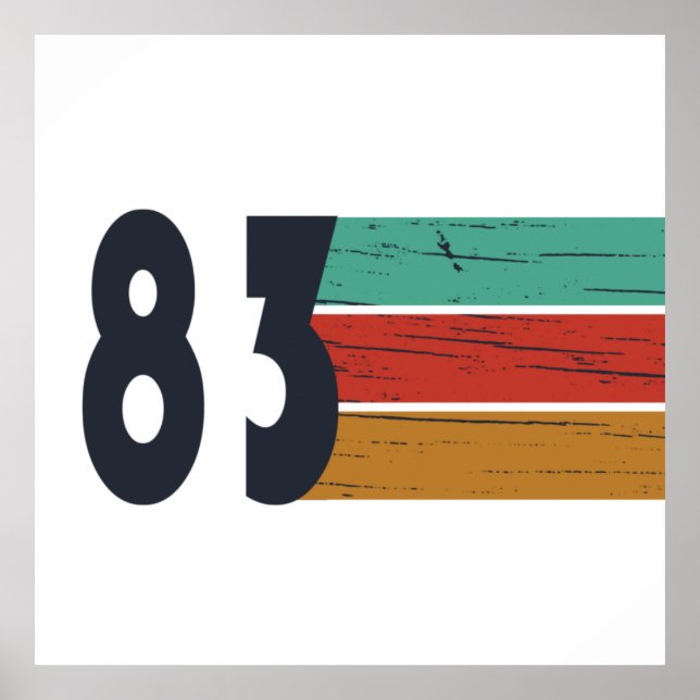 Born in 1983 vintage birthday gift poster (Front)