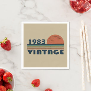 Born in 1983 vintage birthday napkin